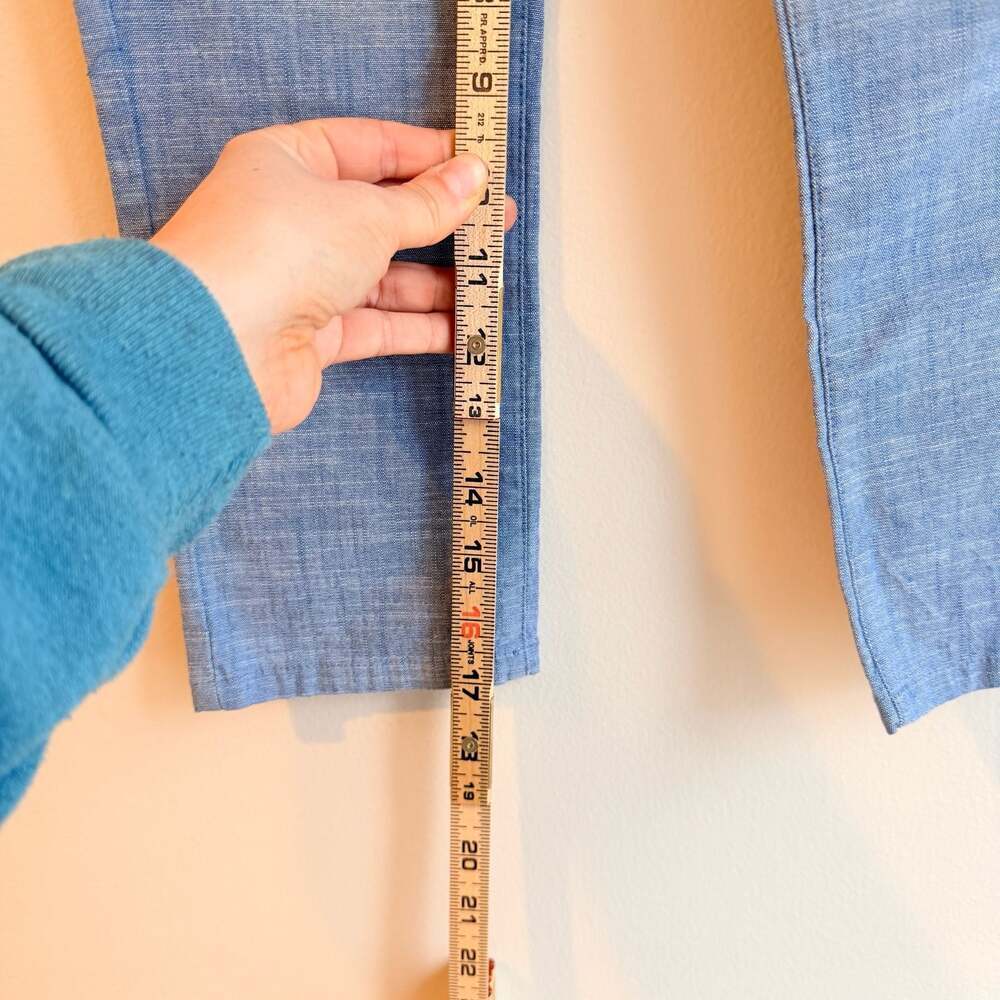 Cat & Jack Boys' Light Blue Chambray Flat Front Chino Pants Size 5 - Picture 2 of 4